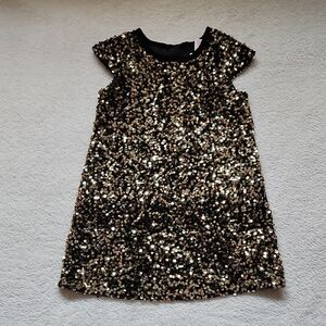 Cupcakes & Cashmere Black and Gold Sequin Girls Dress